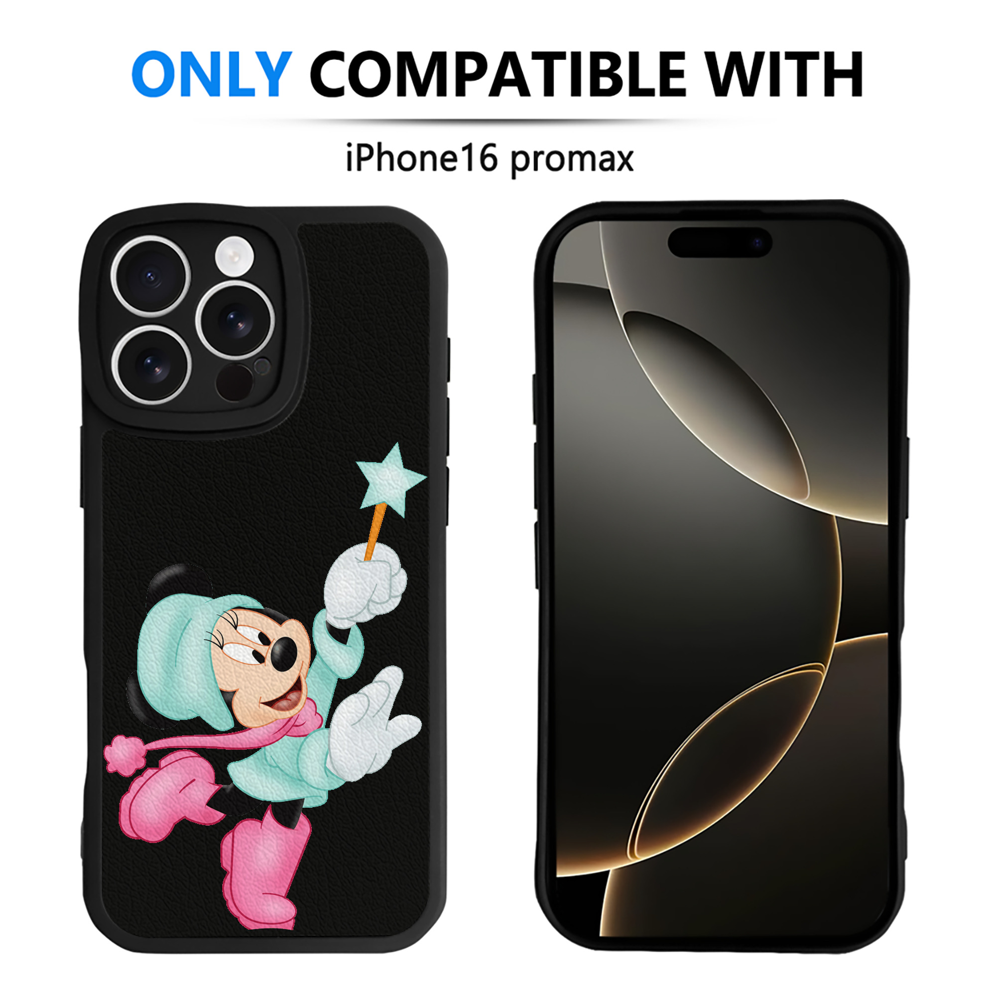 （画像用） ミッキーマウス Mickey Mouse 【iPhone 16シリーズ対応】シリコンスマホケース（レザー調） 材質：シリコン